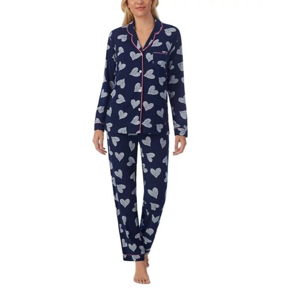 Cuddl Duds Knit Notch Collar Novelty Printed Pajama Set Blue Size M MSRP $69 - Picture 1 of 1